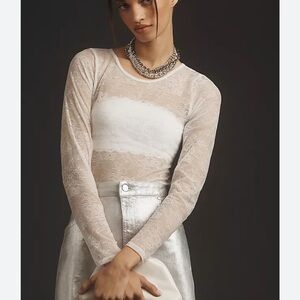 Anthropologie Harlowe Lace Bodysuit